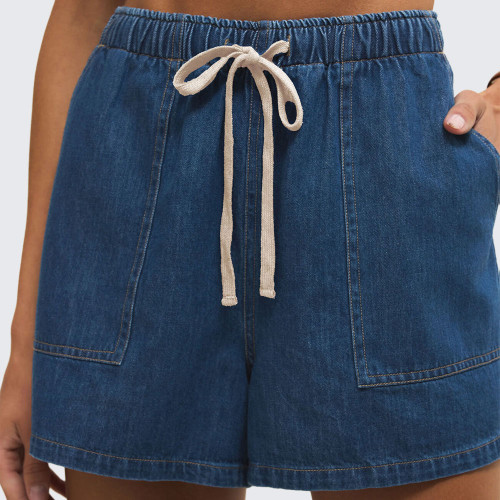 Women's Z Supply Daycation Denim Utility Shorts - Deep Water Blue