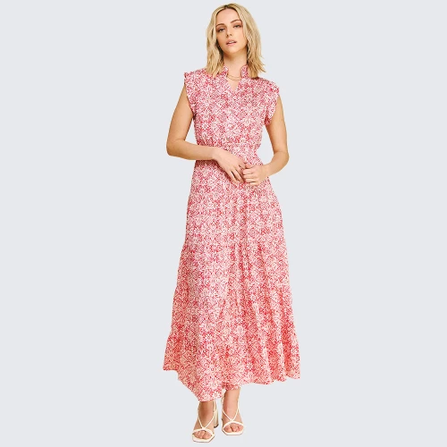 chinese dress ladies Pinch: I Knew You Well Camel Brown Floral Midi Dress – Shop the Mint