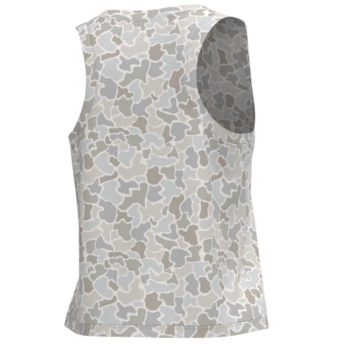 Women's Local Girl Outfitters Muscle Tank 2.0 Forest Camo Saltwater Back
