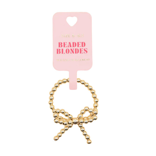 Beaded Blondes Gold Bow Charm Ring