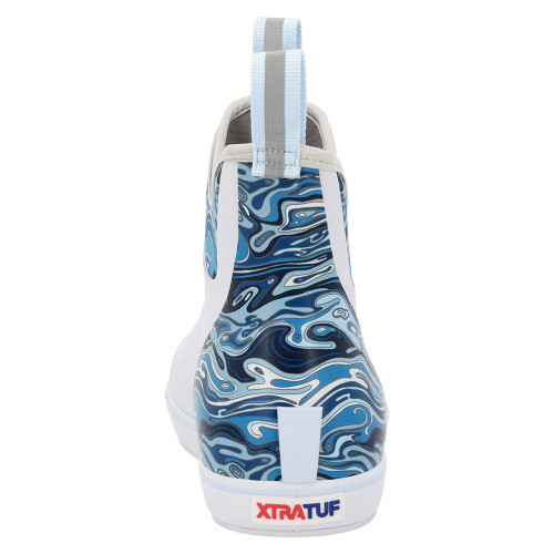 Women's Xtratuf Ankle Deck Boots - White Fish Waters Heel View