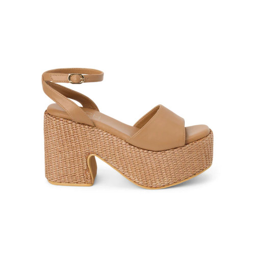 Women's Matisse Arden Platform Sandals Cognac Brown Outer Side