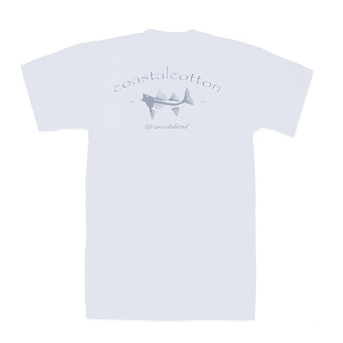Men's Coastal Cotton Classic Signature T-Shirt Gray Back View