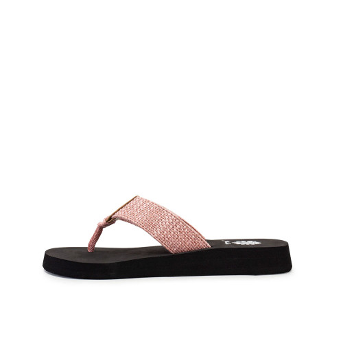 Women's Yellowbox Frayz Flip Flops Blush Pink Side View