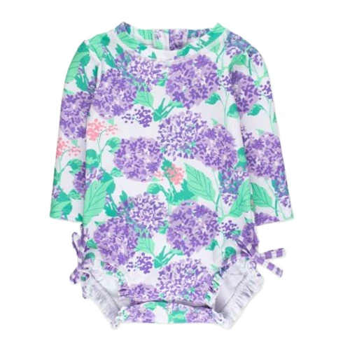 Infant/Toddler Girls' RuffleButts Long Sleeve One Piece Rash Guard ...