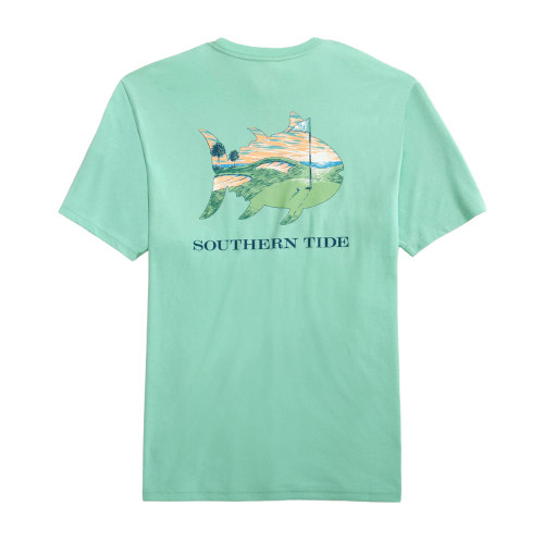 Men's Southern Tide Sunrise On The Green T-Shirt - Garden Grove Green Back View
