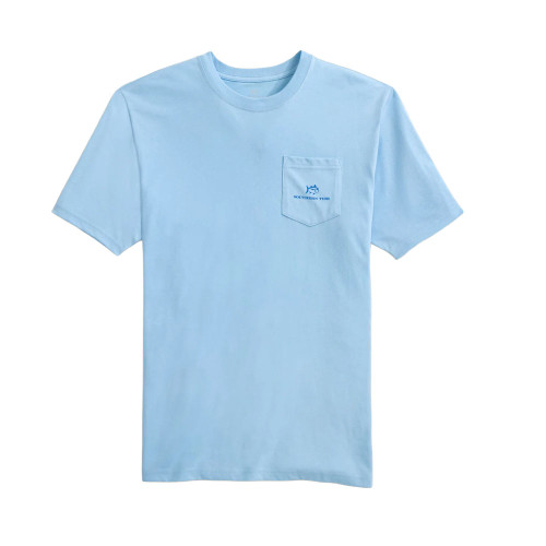 Men's Southern Tide Deep Sea Trolling T-Shirt - Cerulean Blue Front View