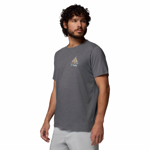 Men's Columbia PFG Uncharted Graphic Shark Gray T-Shirt side