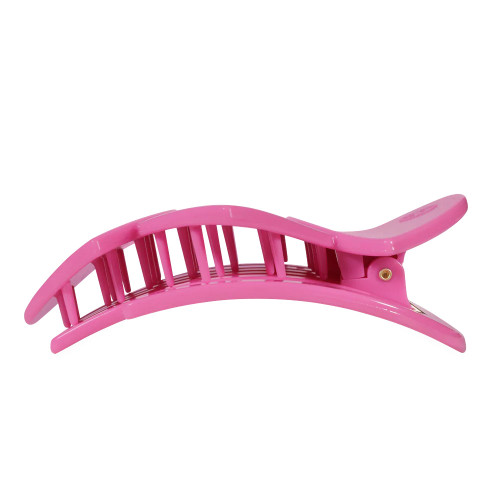Teleties Flat Medium Pink Heart Hair Clip side