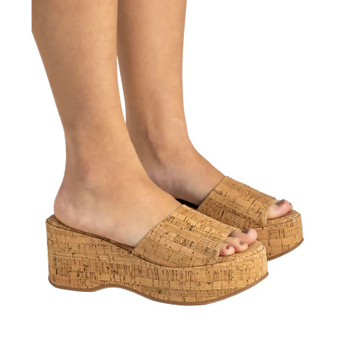 Women's ShuShop Ivy Platform Wedge Sandals - Cork Model