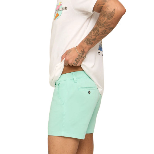 Men's Chubbies 5.5" The Seafoam Glasses Light Mint Green Shorts side