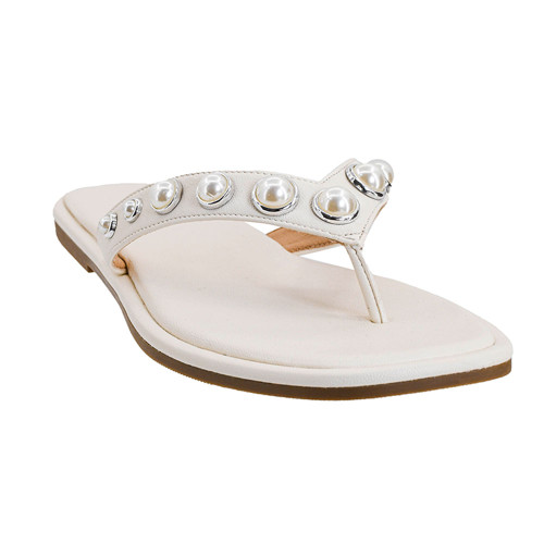 Women's Corkys Jump In Sandals - White Front Angled View