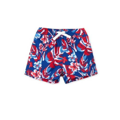 Toddler Boys' Chubbies Lil Star Spangled Blooms Bright Blue Swim Trunk