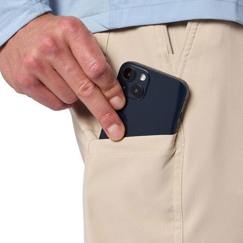 Men's Simms Superlight Fishing Pants Burnished Clay Phone Pocket Detail