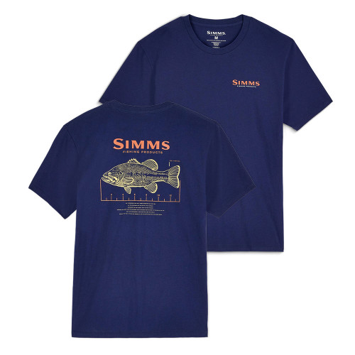 Men's Simms Bass Ruler T-Shirt Navy Main