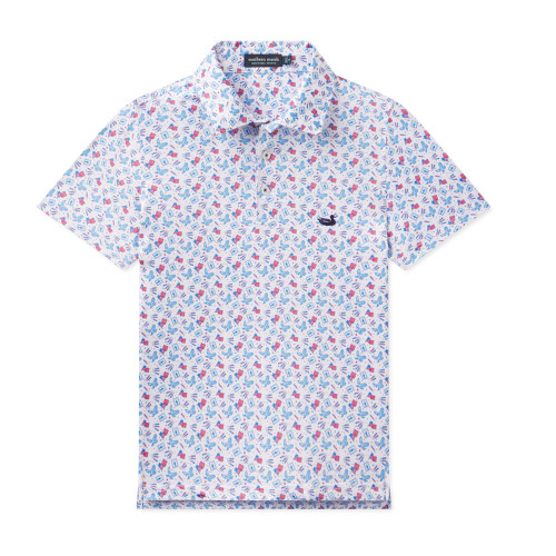 Men's Southern Marsh Flyline Performance Polo White Flag Shirt