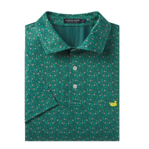 Men's Southern Marsh Flyline Performance Polo Champions Green Shirt folded