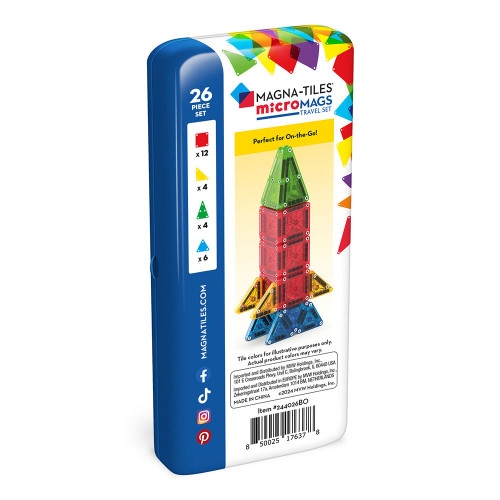 Magna-Tiles MicroMAGS 26 Piece Travel Set Back