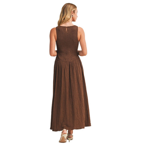 Mustard Seed Women's Textured Smocked Sleeveless Dress, Size Small | Eagle Eye Outfitters