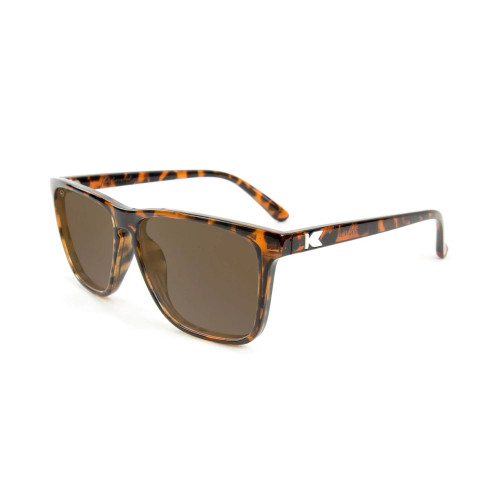 Knockaround Fast Lanes Square Sunglasses - Tortoise Shell Side View