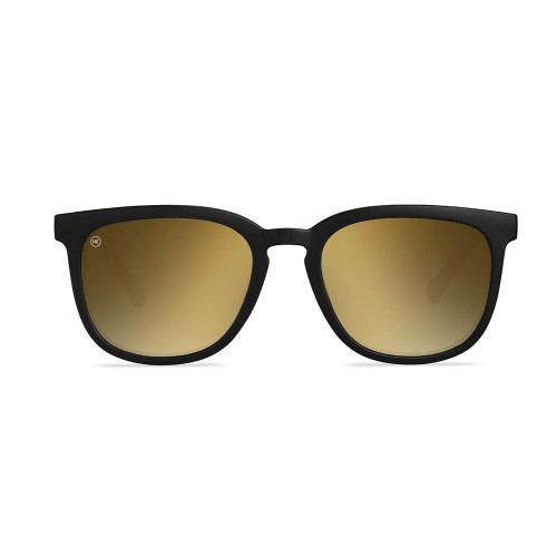 Knockaround Paso Robles Square Sunglasses - Black Gold Front View