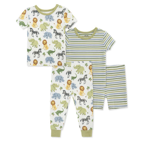 Infant Boys' Little Me Safari 4 Piece Pajama Set Front View Of Set