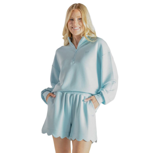 Women's Simply Southern Scalloped Robin Egg Blue Shorts