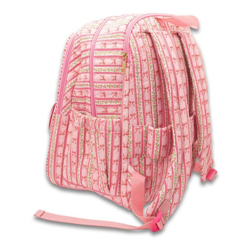 Simply Southern Quilted Backpack  Blush Stripe Back Angled View