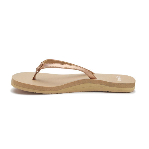 Women's Sanuk Yoga Joy II Flip Flops - Rose Gold Side View