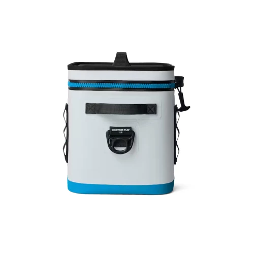 YETI Hopper Flip 12 Soft Fog Gray/Blue Cooler side