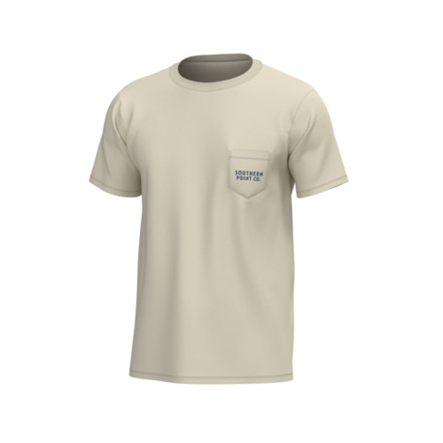 Men's Southern Point Docked Boat T-Shirt - Cloud Cream Front Of Shirt