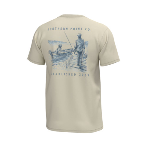 Men's Southern Point Docked Boat T-Shirt - Cloud Cream Back Of Shirt