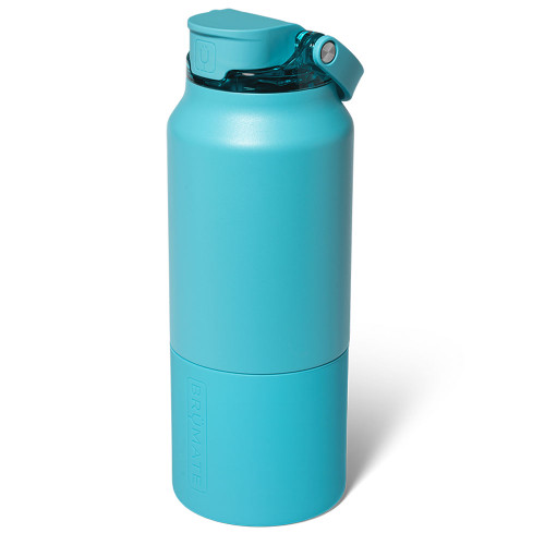 BruMate 35 Oz. Rise Water Bottle - Curacao Blue Full View Of Bottle