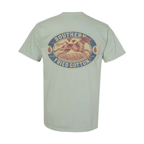 Men's Southern Fried Cotton On The Hunt T-Shirt - Bay Green Back Of Shirt