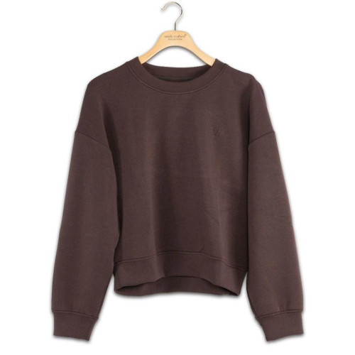 Women's Simply Southern Lounge Pullover Sweatshirt Coffee Brown Front View Of Sweatshirt