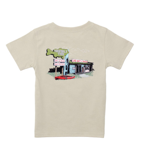 Boys' Properly Tied Bait Shop T-Shirt - Linen Back View Of Shirt