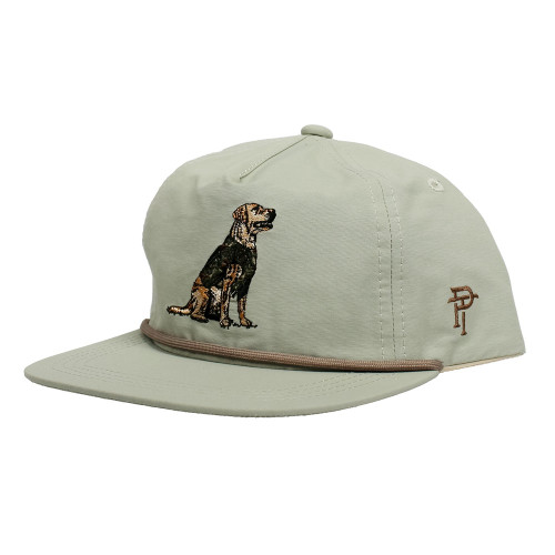 Boys' Properly Tied Camo Lab Classic Rope Hat - Green Front Angled View Of Hat