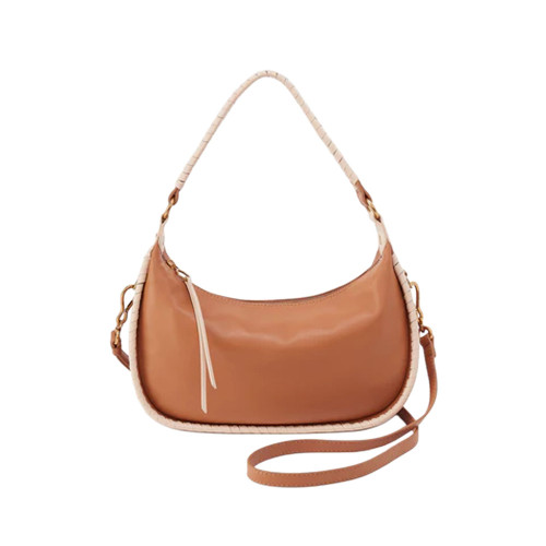 HOBO Mia Crescent Medium Leather Hobo Bag - Warm Cashew | Eagle