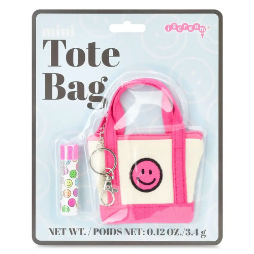 Iscream Mini Tote Bag Lip Balm Key Chain Set
