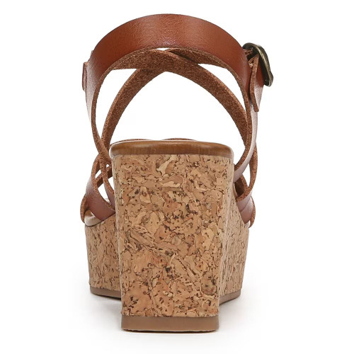 Women's Blowfish Aurora Platform Wedge Sandals Scotch Brown Back Heel