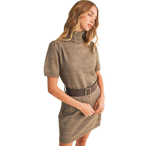 Women's Mustard Seed Ribbed Turtleneck Heathered Knit Dress