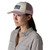 Adult Patagonia P-6 Logo Trucker White Quiet Violet Hat front