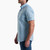 Men's Kuhl Karib Stripe Button Up Short Sleeve Shirt Blue Chalk Side
