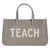Creative Designs Teach Canvas Grey Tote