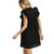 Women's Umgee Organza Ruffle Sleeve Dress Black Back