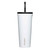 Corkcicle Gloss White 24 oz Cold Cup Tumbler with Straw Front