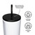 Corkcicle Gloss White 24 oz Cold Cup Tumbler with Straw Information About Top of Cup
