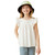 Girls Hayden Smocked Ruffled Shoulder Top Off White Front
