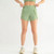 Women's Mono B High Waist Split Shorts Sage Front