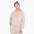 Women's Mono B Elevated Crew Neck Plus Size Natural Sweatshirt